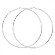 Creole to decorate 40mmx0.5mm Fine silver plating x2