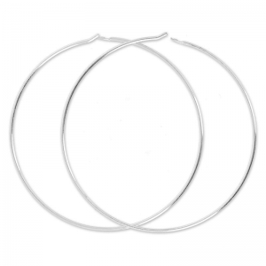 Creole to decorate 40mmx0.5mm Fine silver plating x2