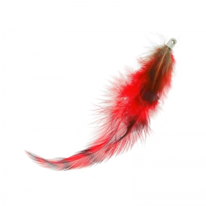 Feather 11 cm Brown/Rot x1