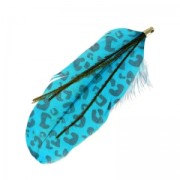 Feather printed Leopard 10 cm Dark Turquoise x1|raw }}