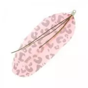 Feather printed Leopard 10 cm Rose x1