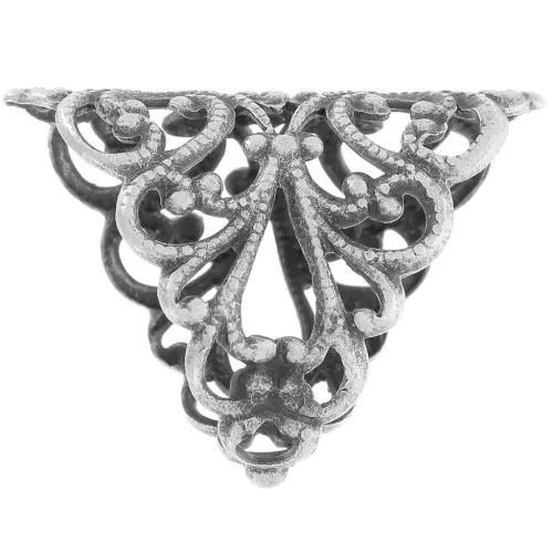Filigreed bail 25x18mm Old silver colored x1