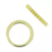 Ring with settings for 1028 cabochons 1.8mm size 52 gold tone x1