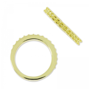 Ring with settings for 1028 cabochons 1.8mm size 52 gold tone x1