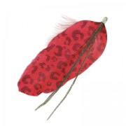 Feather printed Leopard 10 cm Rouge x1|raw }}