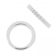 Ring with settings for  1028 cabochons 1.8 mm size52 rhodium  x1