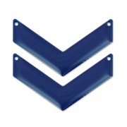 Spacer zigzag 2 holes epoxy enameled 50x28 mm Night blue  x2