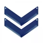 Spacer zigzag 2 holes epoxy enameled 50x28 mm Night blue  x2