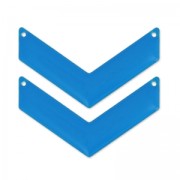 Spacer zigzag 2 holes epoxy enameled 50x28 mm Blue Turquoise x2|raw }}