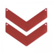 Spacer zigzag 2 holes epoxy enameled 50x28 mm Light burgundy x2|raw }}