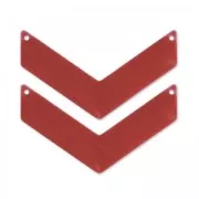 Spacer zigzag 2 holes epoxy enameled 50x28 mm Light burgundy x2