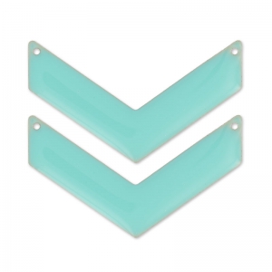 Spacer zigzag 2 holes epoxy enameled 50x28 mm Mint x2