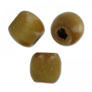 Oval beads with big hole in wood 18x16 mm brown x20