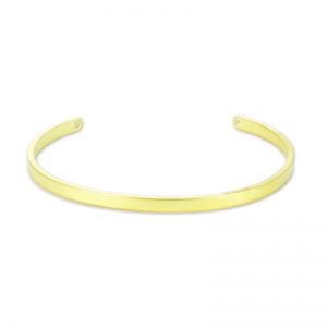 13 cm Oval Bangle with 2 Holes - Satin-Finish Fine gold plated x1