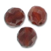 Fire Polished faceted round beads 8mm Smoked Topaz  x20|raw }}