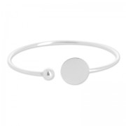 Flexibel jonc bracelet  2 mm for flat cabochon 14mm in 925 Silverx1|raw }}
