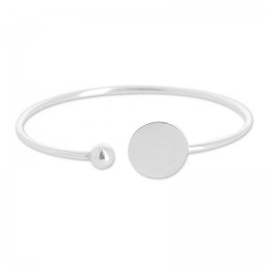 Flexibel jonc bracelet  2 mm for flat cabochon 14mm in 925 Silverx1