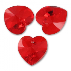 Swarovski 6228 10.3x10 mm Light Siam hearts x6