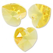 Swarovski 6202 10.3x10 mm Light Topaz hearts x6