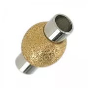 Magnetic claspfor cord 6 mm stainless steel/rose gold tone x1