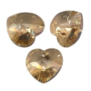 Swarovski 6228 10.3x10 mm Crystal Golden Shadow hearts x6