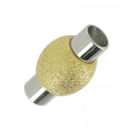 Magnetic claspfor cord 4 mm stainless steel/gold tone x1