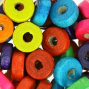 Assortment of wooden rondelle 8 mm multicolourx50|raw }}