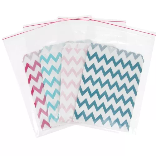 Assortment of kraft bags 17.5x13 cm Random colours x10