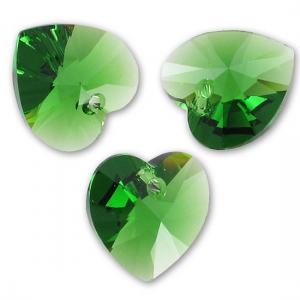 Heart Swarovski 6228 14.4x14 mm Dark Moss Green x1