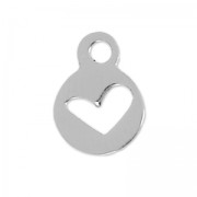 Heart pendant  11x8 mm stainless steel x1|raw }}