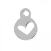 Heart pendant  11x8 mm stainless steel x1