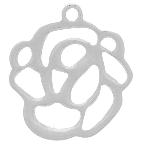Rose pendant 13x12 mm - 304 stainless steel x1