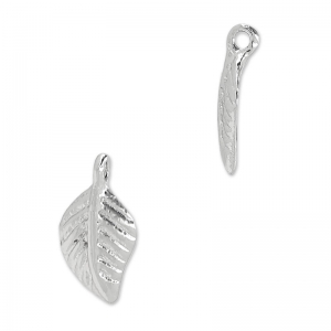 Leaf pendant 13x7 mm stainless steel x1