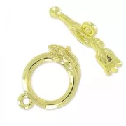 Fermoir T tulip 14 mm gold tone x1