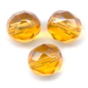Fire Polished faceted round beads 8mm Topaz  x20|raw }}