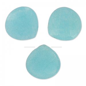 Beads Facetted pears in coloured jade 13 mm Light Turquoise x4