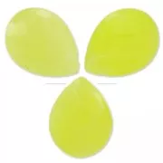 Beads Facetted pears in coloured jade  17x13 mm yellow x4