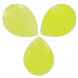 Beads Facetted pears in coloured jade 17x13 mm yellow x4