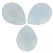 Beads Facetted pears in coloured jade 17x13 mm light grey  x4|raw }}