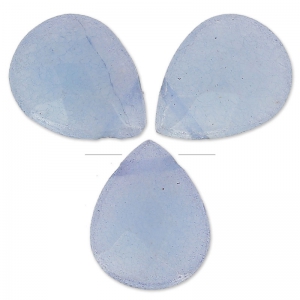 Beads Facetted pears in coloured jade 17x13 mm Grey x4