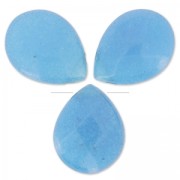 Beads Facetted pears in coloured jade 17x13 mm Turquoise x4|raw }}