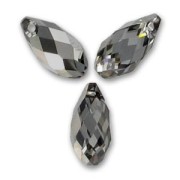 Swarovski 6010 13x6.5 mm Crystal Silver Night drop x1