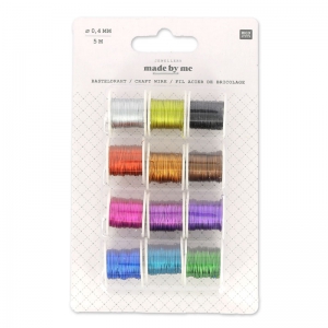 Assortment of coloured stainless steel wire bobbins Made By Me 0.4 mm