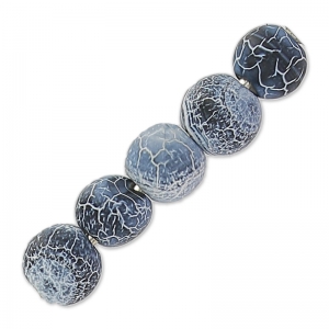 Beads Cracked Agate 4 mm Blue Jean x20