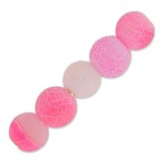 Beads Cracked Agate 4 mm Fucshia x20|raw }}