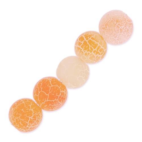 Beads Cracked Agate 4 mm Orange x20