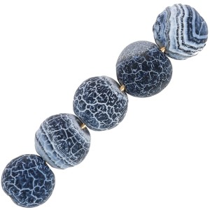 Beads Cracked Agate 6 mm Blue Jean x15