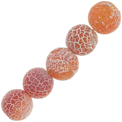 Beads Cracked Agate 6 mm Dark Peach x15