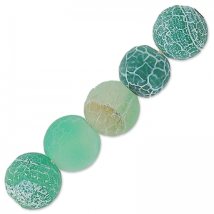 Beads Cracked Agate 6 mm Green Turquoise x15