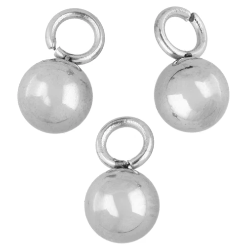 Ball charms 4 mm for extension chain - Stainless steel x10